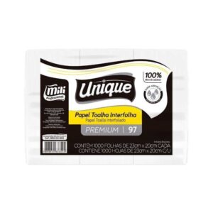 PAPEL TOALHA UNIQUE PREMIUM MILI 30G - 5X1000 FOLHAS (23CM X 20CM) - REF: 097