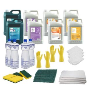 Kit Limpeza Completo Profissional- Desinfetante, Detergente, Álcool e Acessórios!